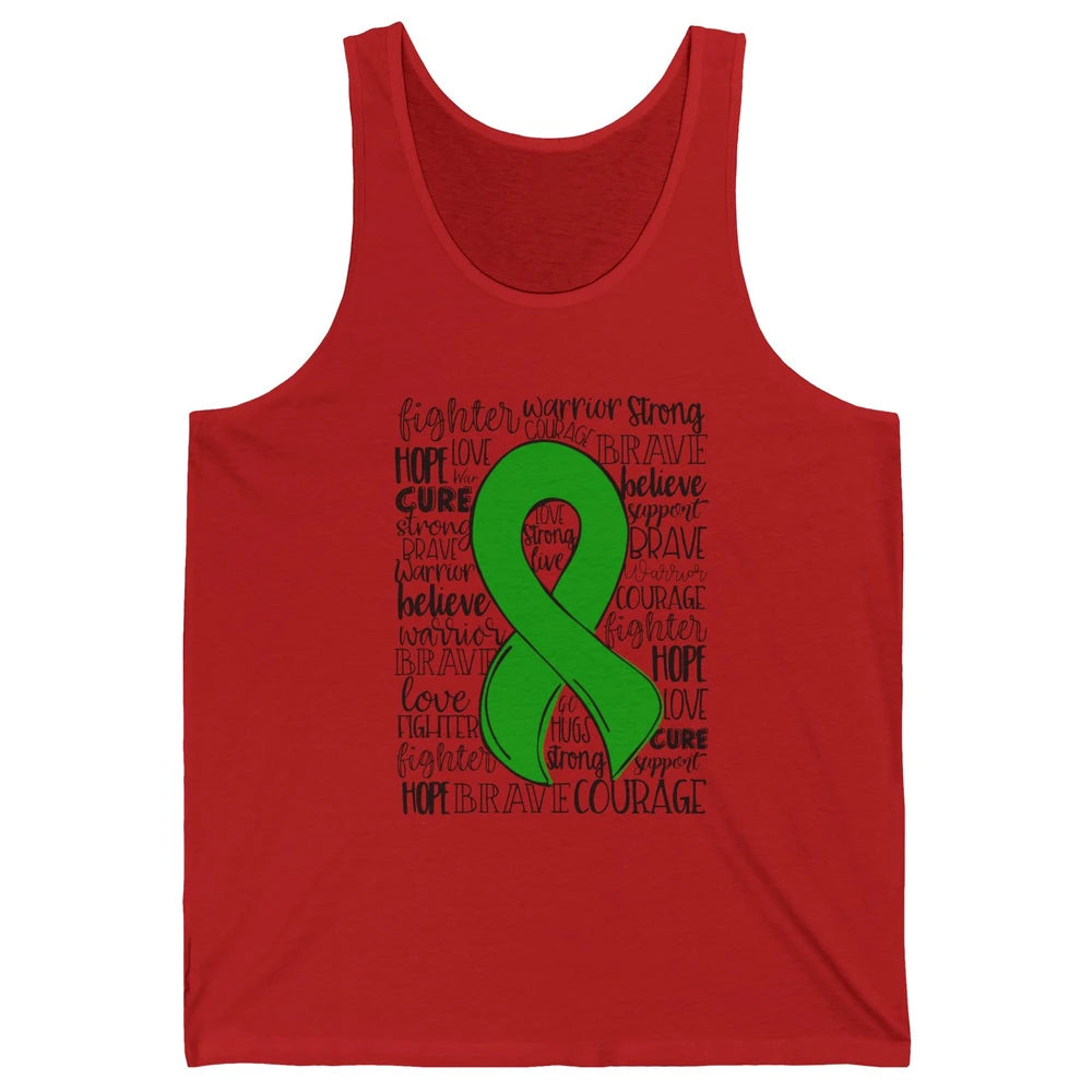 PANS/PANDAS Awareness Floral Green Ribbon Hope Love Cure Unisex Jersey Tank