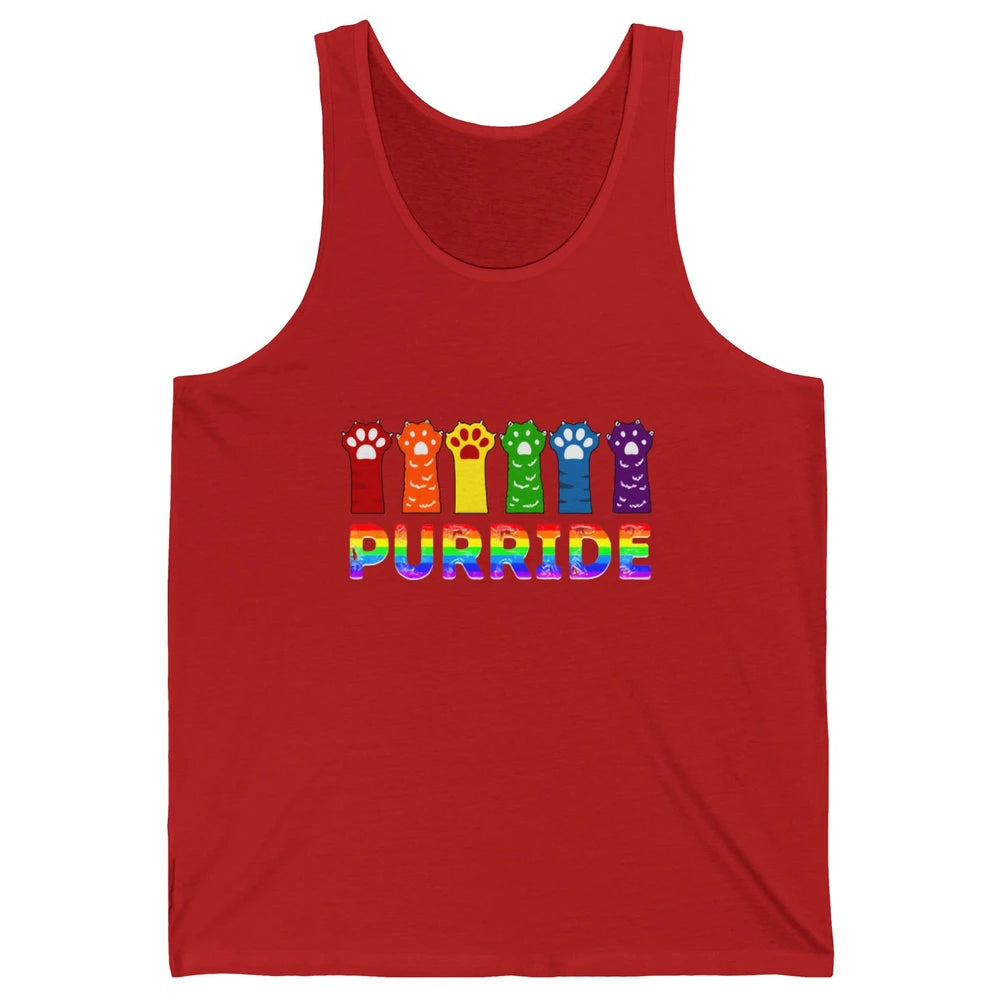 Purride Funny Cat Lover LGBT Pride Awareness Gift LGBT Month Unisex Jersey Tank
