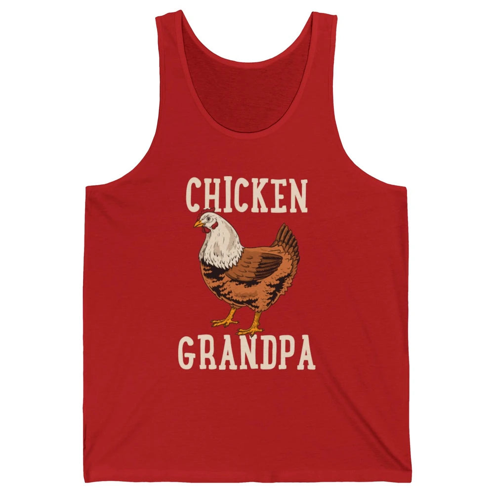 Retro Chicken Grandpa Funny Grandfather Vintage Farm Animal Unisex Jersey Tank