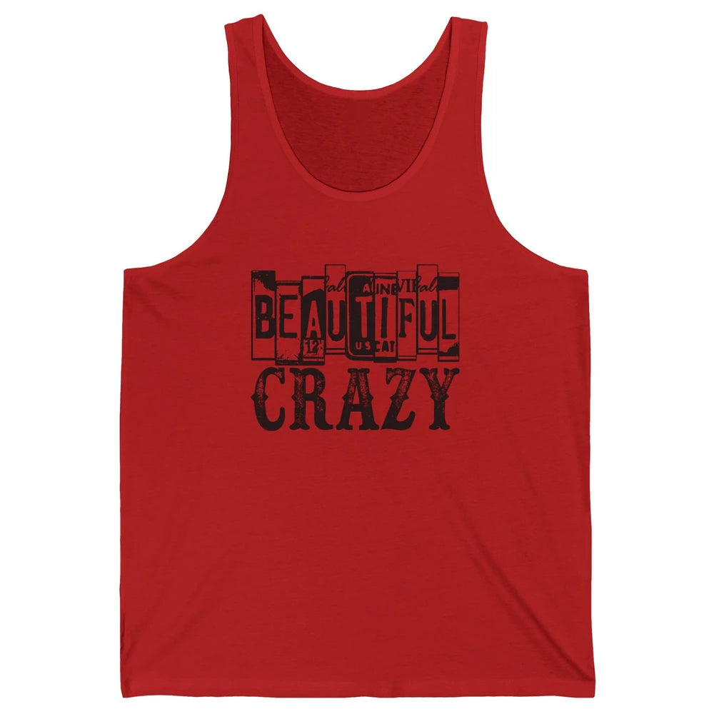 Retro Beautiful Crazy Western Cowgirl Country Music Lovers Unisex Jersey Tank