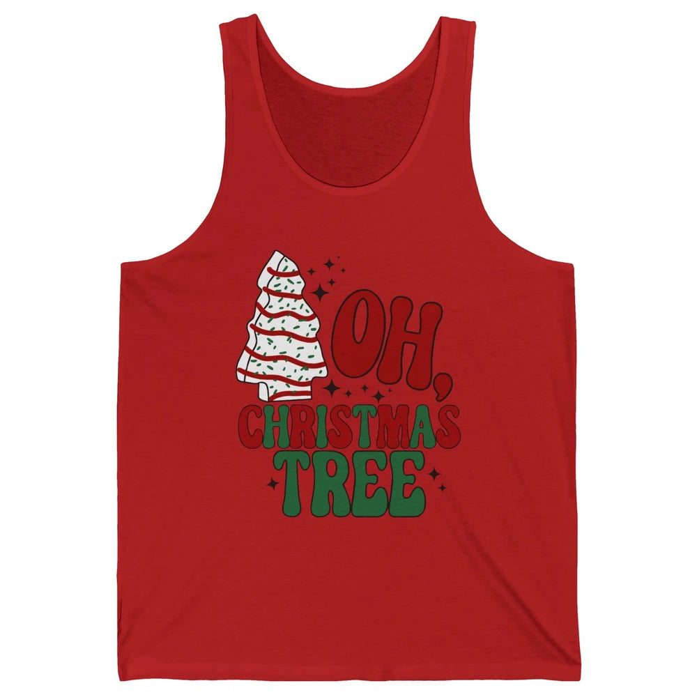 Oh Christmas Tree Cakes Tis The Season Christmas Cake Lovers Unisex Jersey Tank