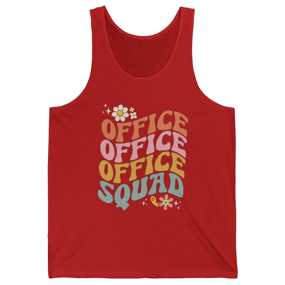 Retro Office Squad Hippie Groovy Office Staff Positive Mind Unisex Jersey Tank