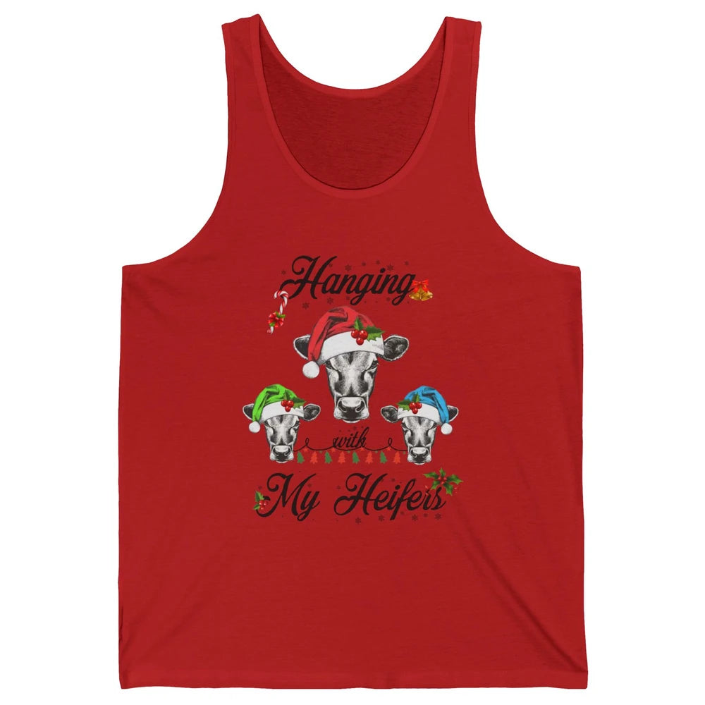 Funny Hanging With My Heifers Santa Heifer Christmas Costume Unisex Jersey Tank