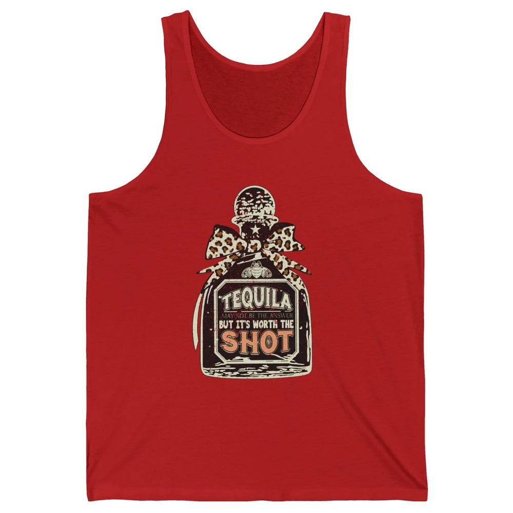 Retro Leopard Tequila May Not Be The Answer Western Country Unisex Jersey Tank