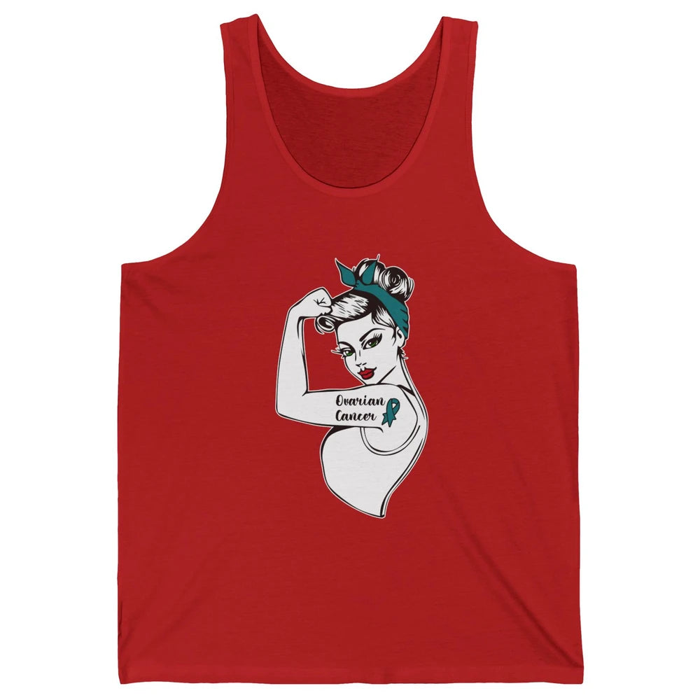 Ovarian Cancer Girl Power Women Bandana Cancer Warrior Unisex Jersey Tank