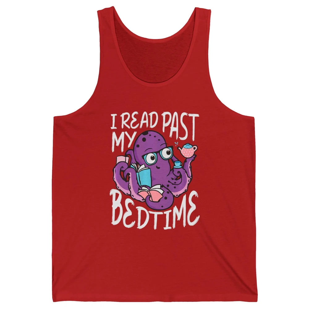 Octopus Books Read Past My Bedtime Kraken Sea Animal Marine Unisex Jersey Tank