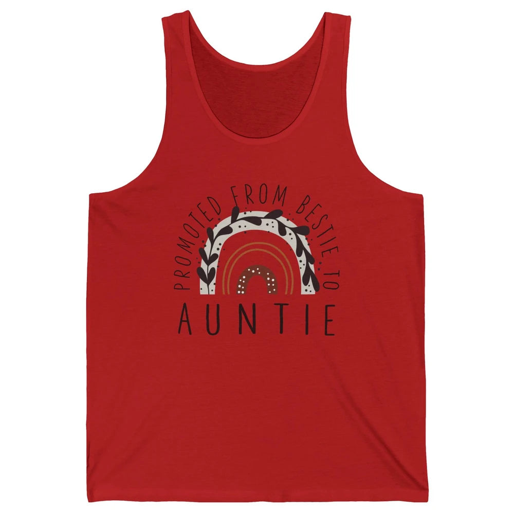 Rainbow Promoted From Bestie To Auntie Pregnancy Reveal Gift Unisex Jersey Tank