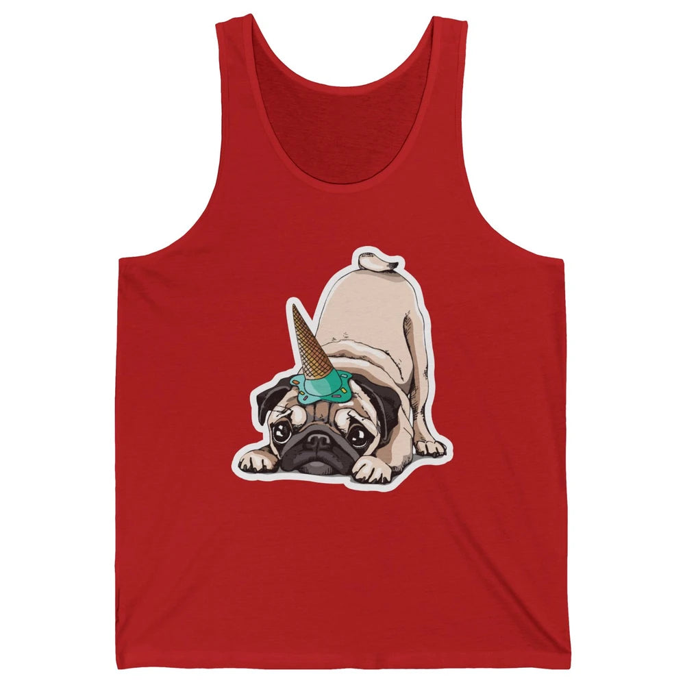 Puppy Pugs Funny Unicorn Pug Dog Lovers Gift Cute Pug Dog Unisex Jersey Tank