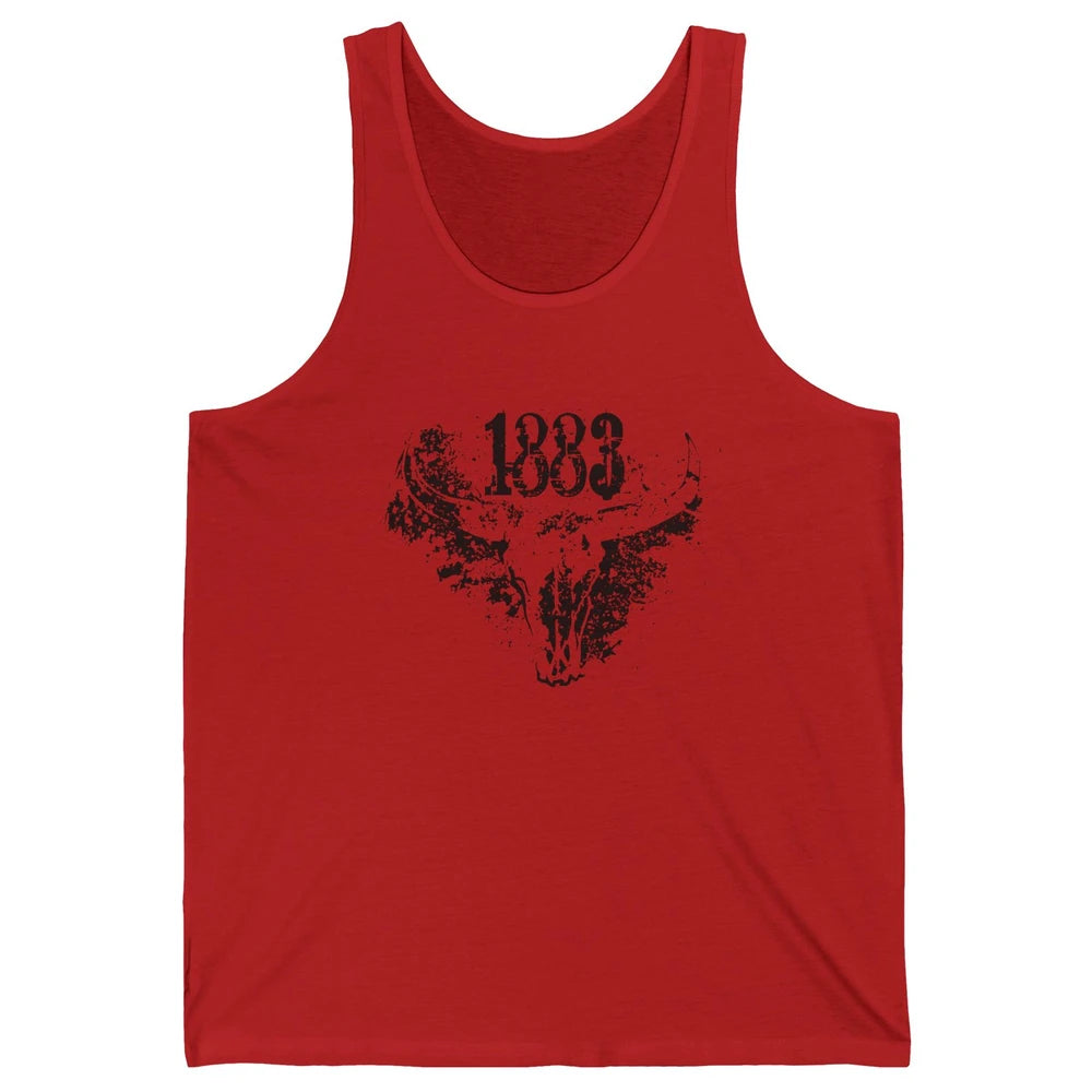 Retro Bull Skull 1883 Country Year Cowboys Western Country Unisex Jersey Tank
