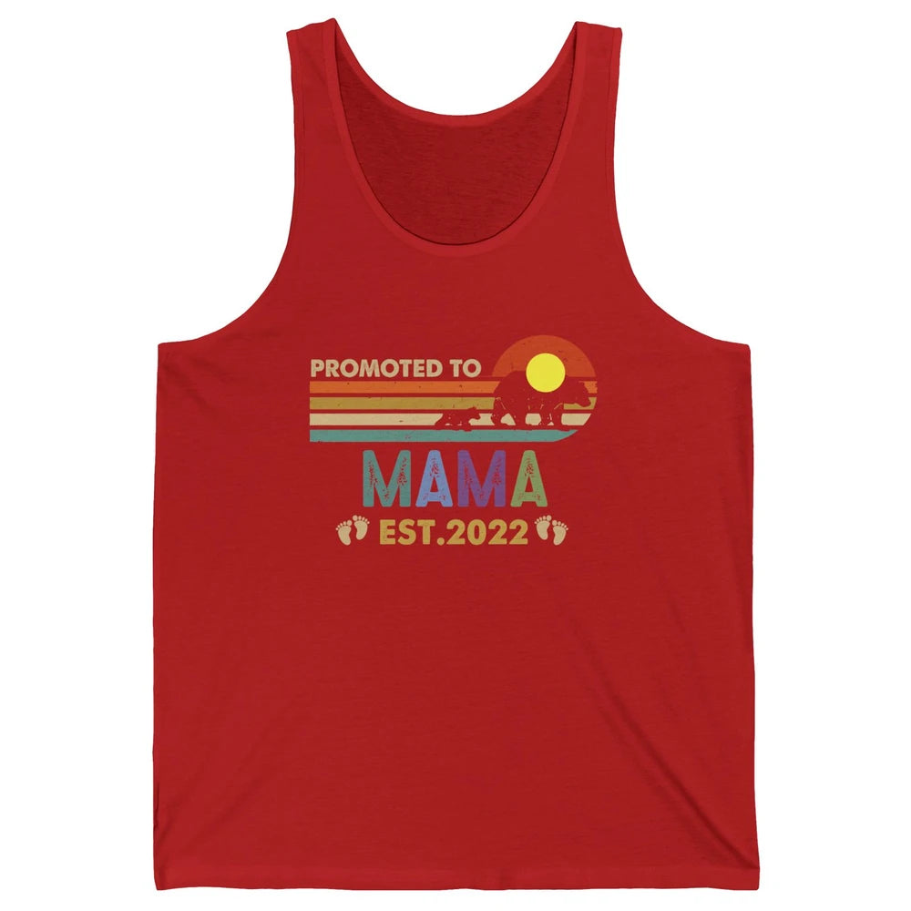 Retro Mama Bear Promoted To Mama Est 2022 First Mothers Day Unisex Jersey Tank