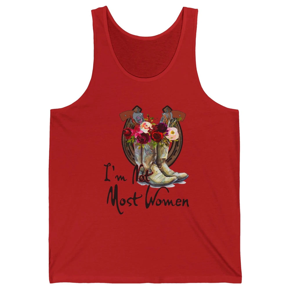 Retro Floral Cowgirl Boots I'm Not Most Women Western Cowboy Unisex Jersey Tank