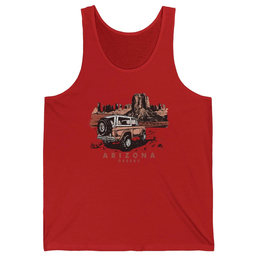 Retro Arizona Desert Truck Country Adventure Nature Lovers Unisex Jersey Tank