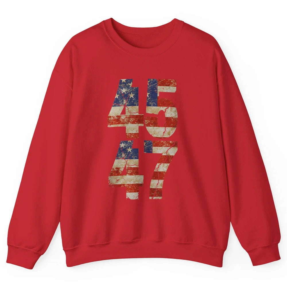 Retro 45 47 Vote Donald Trump Save America Again Republican Unisex Crewneck Sweatshirt