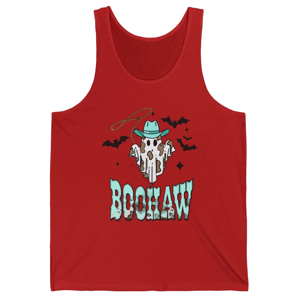 Retro Halloween Boohaw Cowboy Ghost Spooky Western Halloween Unisex Jersey Tank