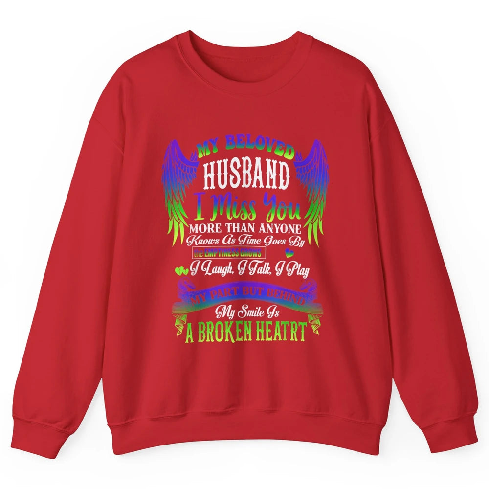 My Husband My Angel In Heaven Love Miss You Husband Wings Unisex Crewneck Sweatshirt