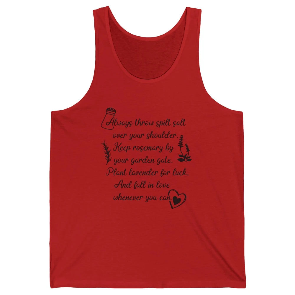 Practical Magic Witch Salt Rosemary Lavender Love Gardening Unisex Jersey Tank