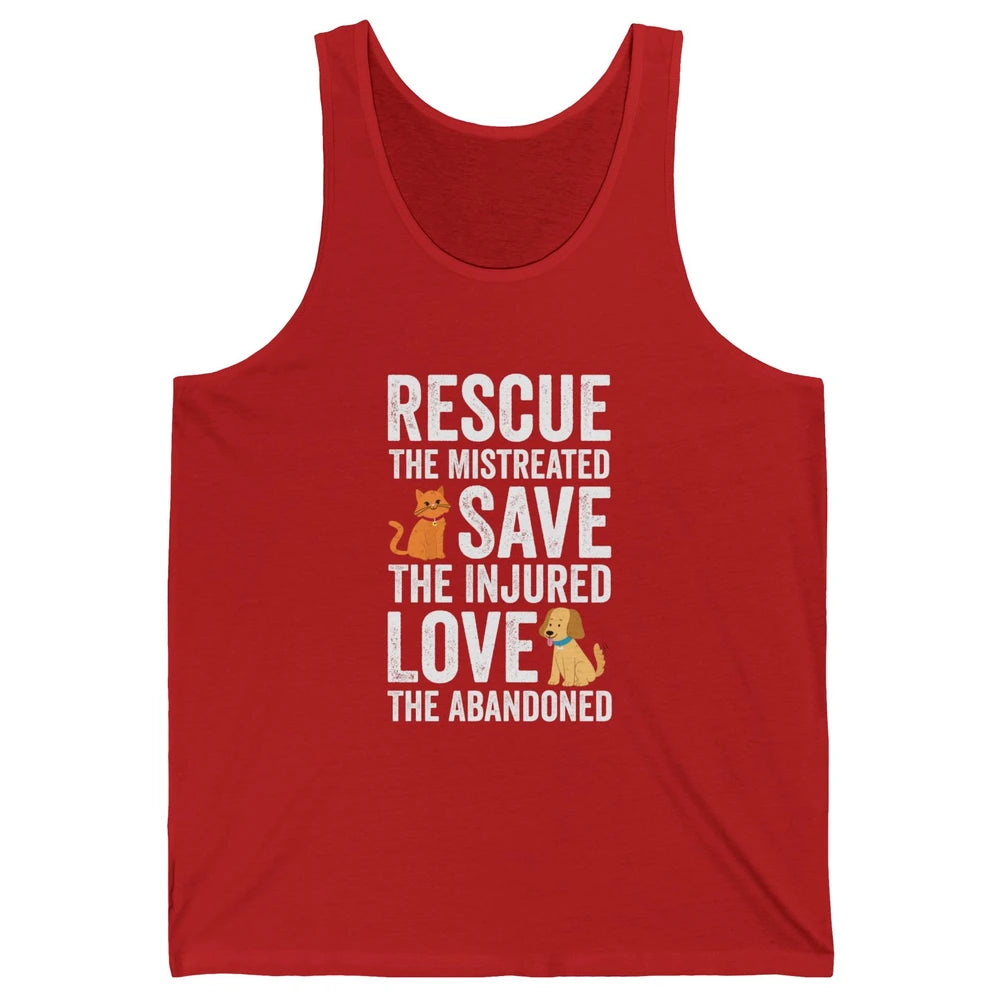 Rescue Mistreated Save Injured Adopt Dog Cat Animal Rescuer Unisex Jersey Tank