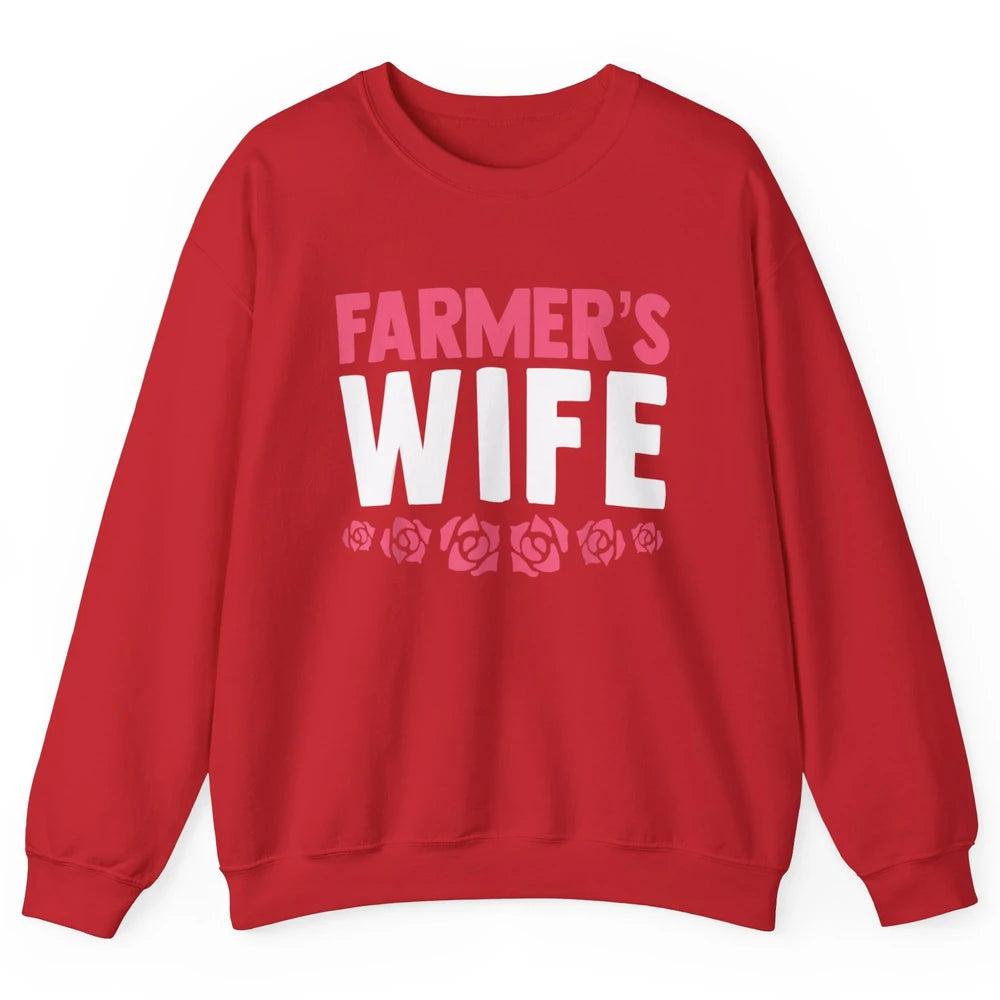 Retro Farmer Wife Funny Farm Lovers Farming Women Western Unisex Crewneck Sweatshirt