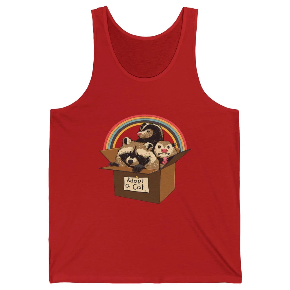 Retro Adopt A Cat Raccoon Panda Skunk Possum Adoption Street Unisex Jersey Tank