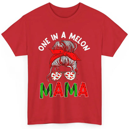One In A Melon Mama Messy Bun Watermelon Summer Fruit Mother Classic Unisex T-Shirt