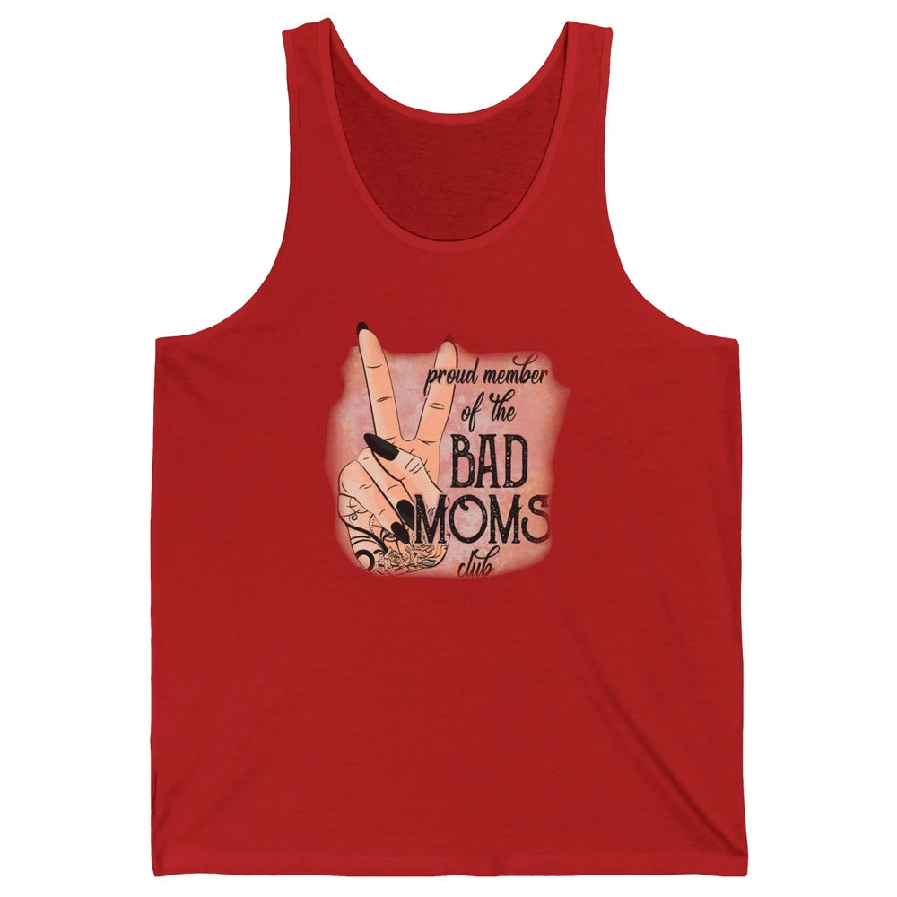 Retro Proud Member Of Bad Moms Club Tattooed Mom Western Unisex Jersey Tank