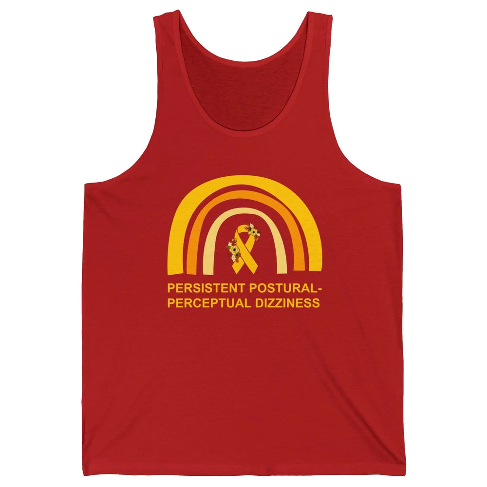 Persistent Postural-perceptual Dizziness PPPD Yellow Rainbow Unisex Jersey Tank