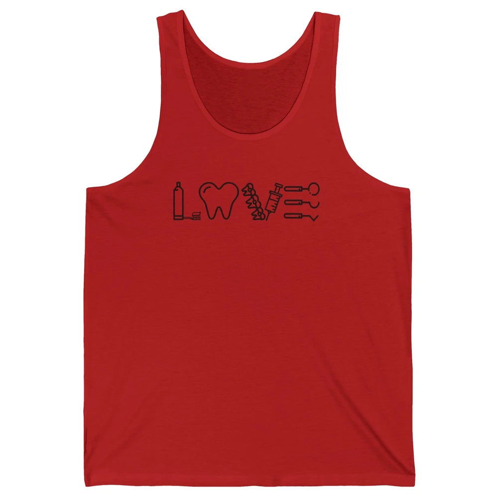 Retro Dental Hygienist Life Love Dental Tools Dentist Life Unisex Jersey Tank