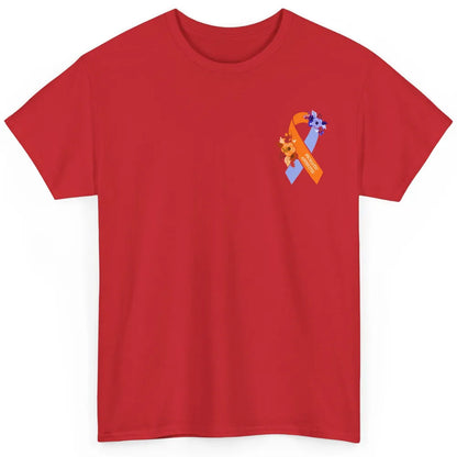 Psoriatic Arthritis Awareness PsA Floral Blue Orange Ribbon Classic Unisex T-Shirt