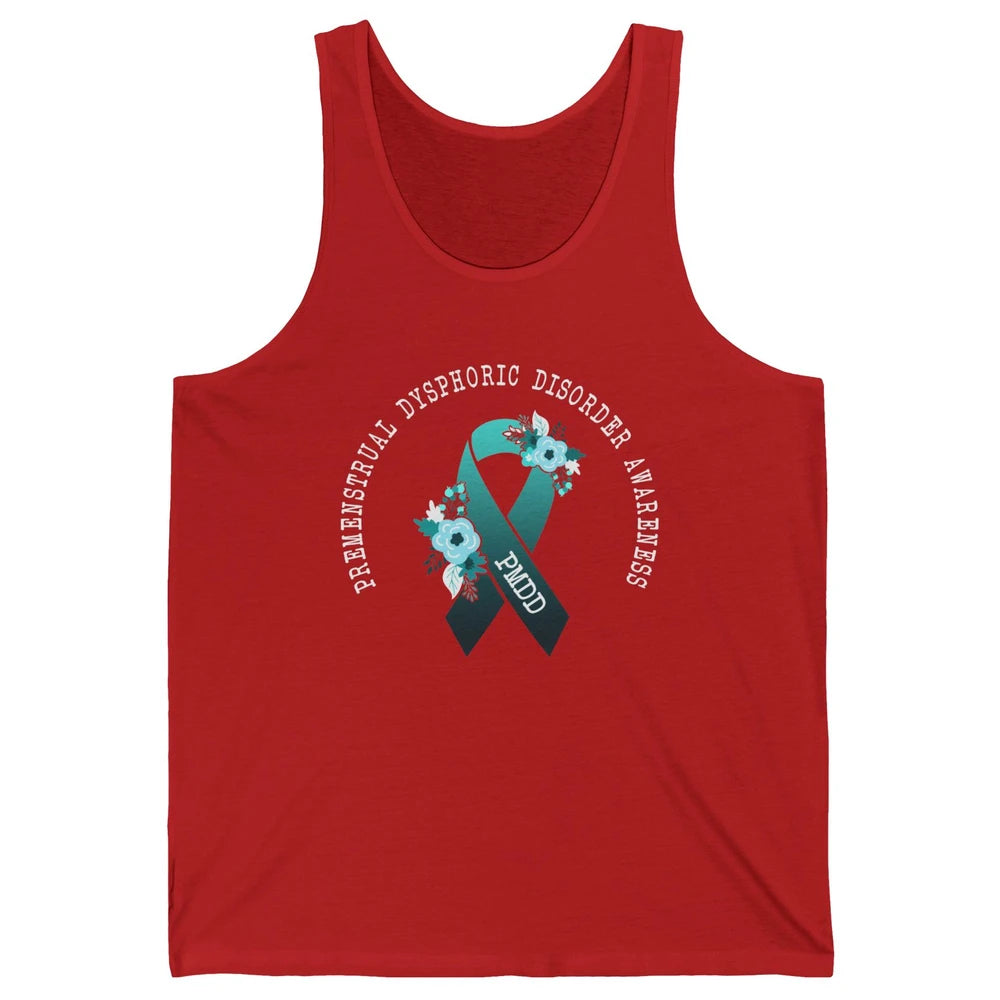 Premenstrual Dysphoric Disorder PMDD Awareness Ribbon Unisex Jersey Tank