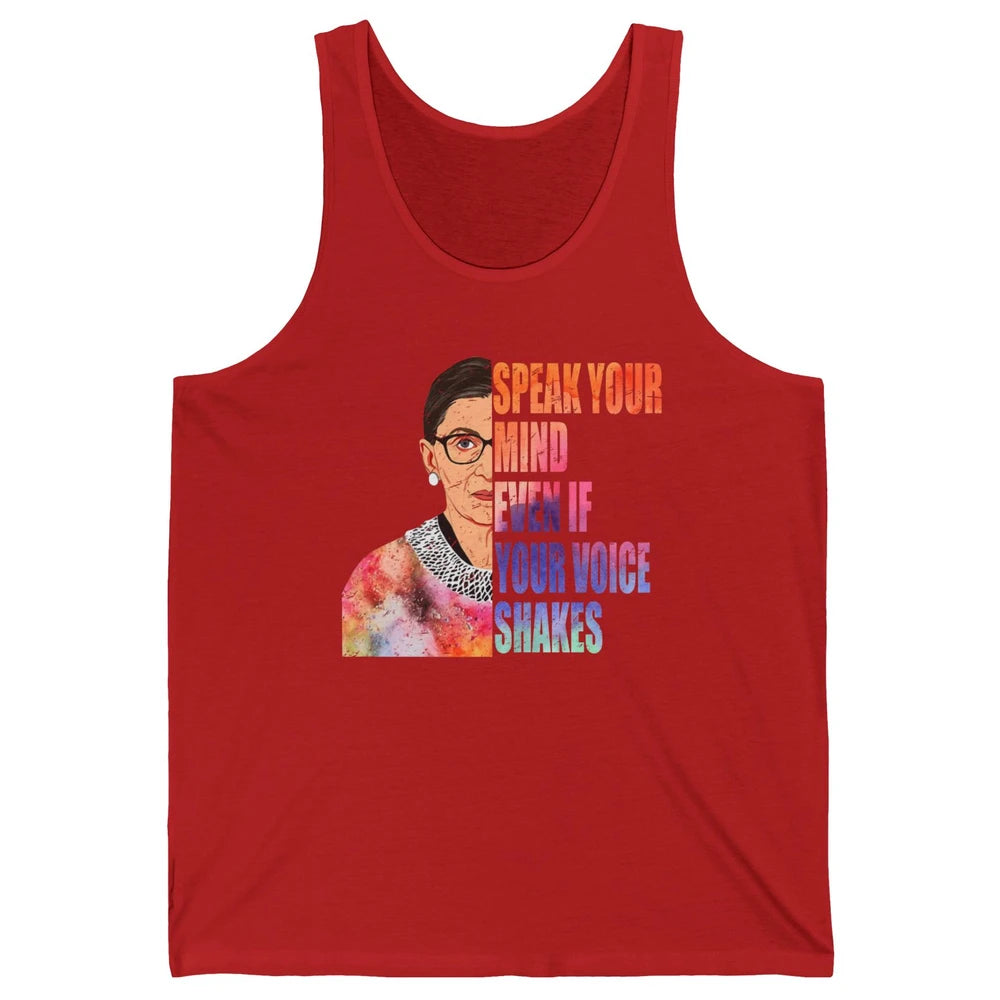 Retro Notorious RBG Speak Your Mind Even If Your Voice Shake Unisex Jersey Tank