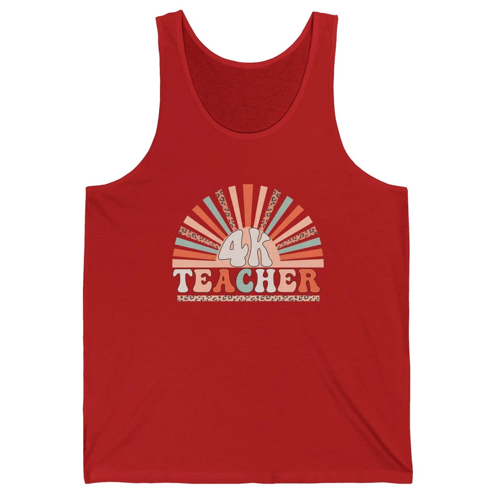 Retro 4k Teacher Kindergarten Back to School Pre-K Teacher Unisex Jersey Tank