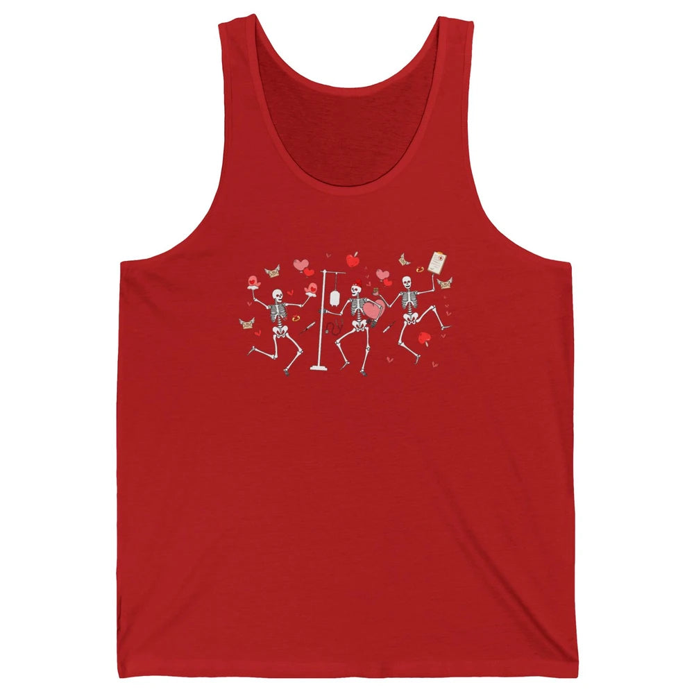 Nurse Skeleton Dance Roses Are Red Inside I'm Dead Valentine Unisex Jersey Tank