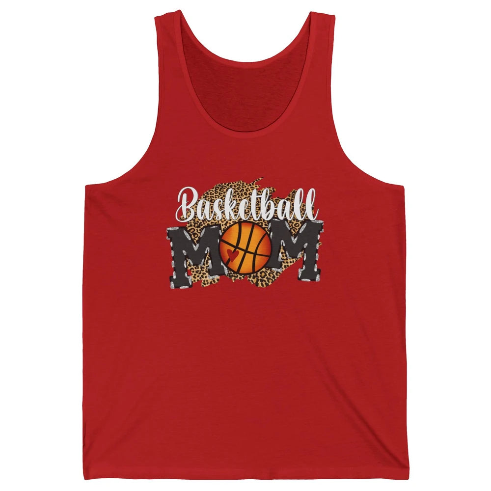 Leopard Basketball Mom Proud Basketball Players Mom Gift Unisex Jersey Tank