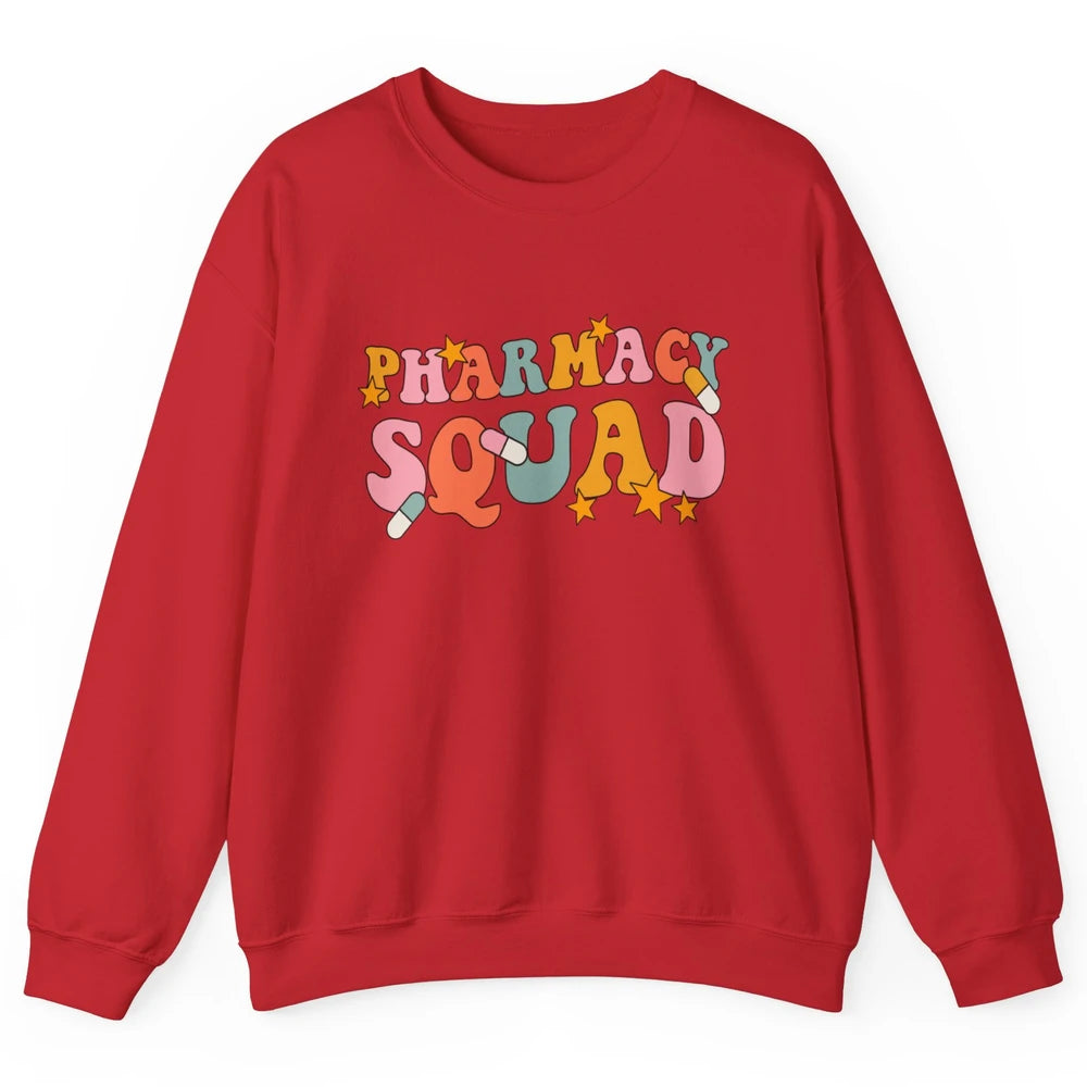Pharmacy Squad Pharmacist Groovy Halloween Spooky Season Unisex Crewneck Sweatshirt