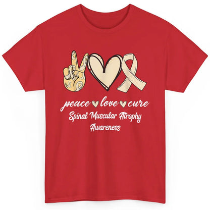 Peace Love Cure Cream Ribbon Spinal Muscular Atrophy SMA Classic Unisex T-Shirt