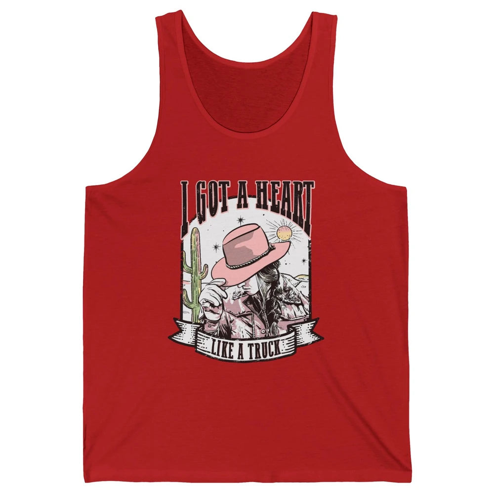 Retro Desert Cowgirl I Got A Heart Like A Truck Western Unisex Jersey Tank