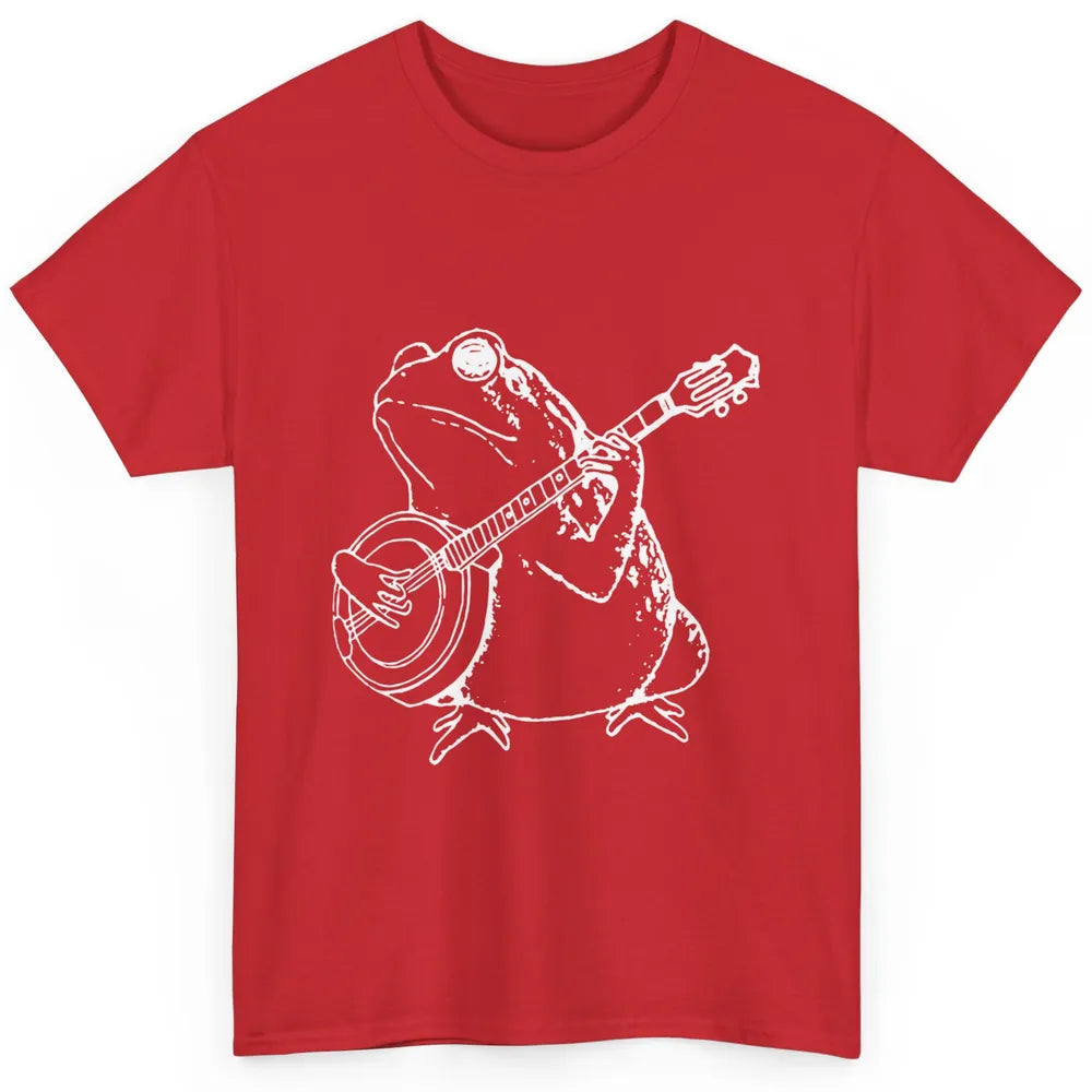 Retro Frog Playing Banjo Musician Banjo Player Music Vintage Classic Unisex T-Shirt