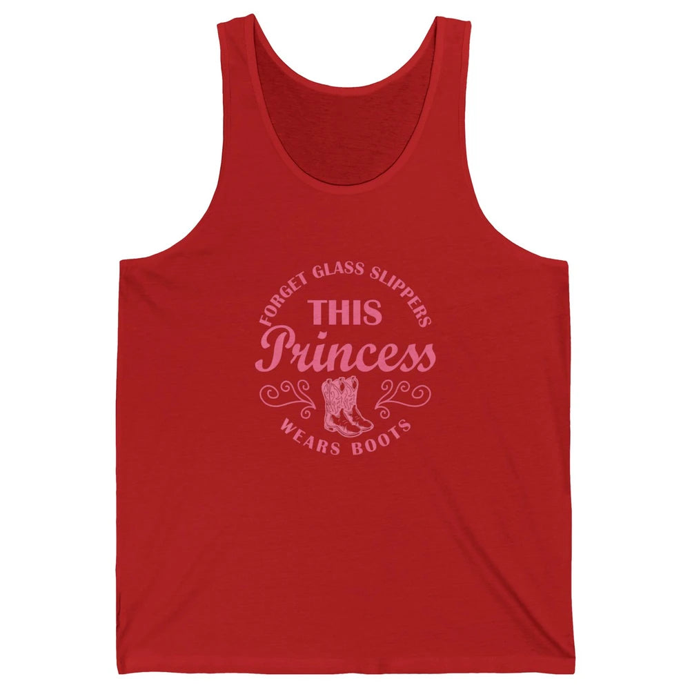 Princess Cowboy Boots Western Country Cowgirl Girls Rodeo Unisex Jersey Tank