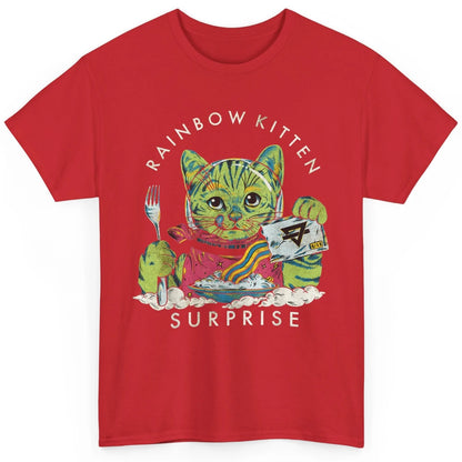 Retro Rainbow Kitten Surprise Gothic Halloween Funny Cat Pet Classic Unisex T-Shirt