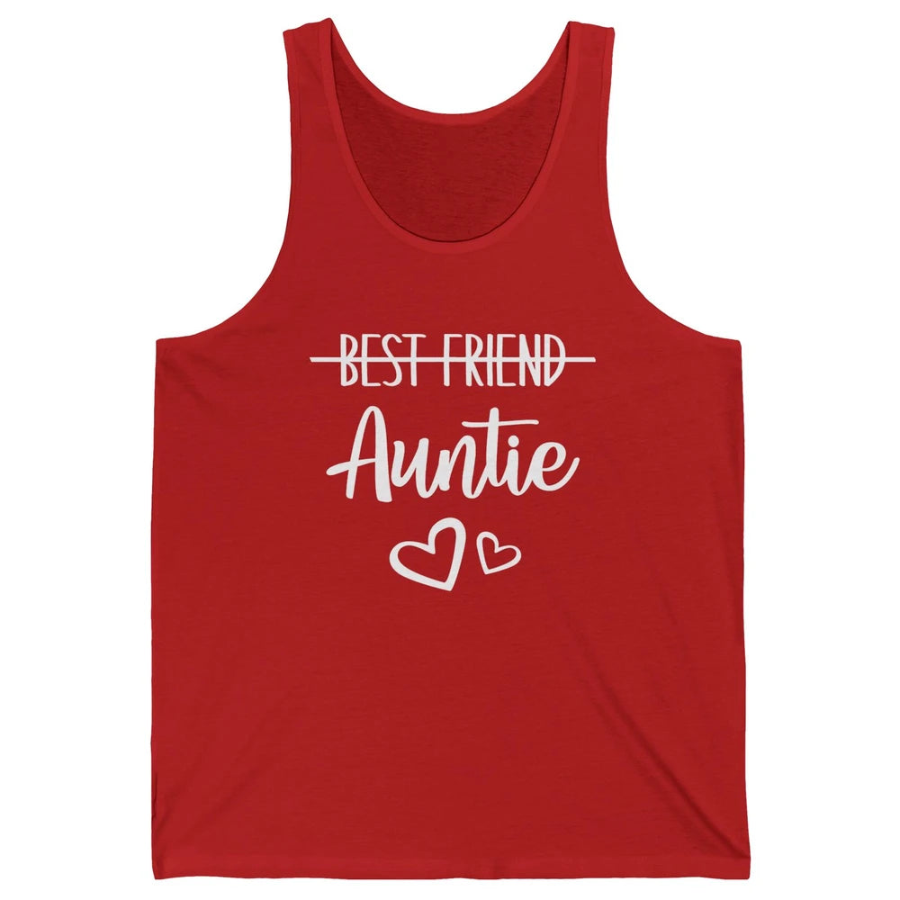 Promoted From Bestie To Auntie Pregnancy Reveal Bestfriend Unisex Jersey Tank