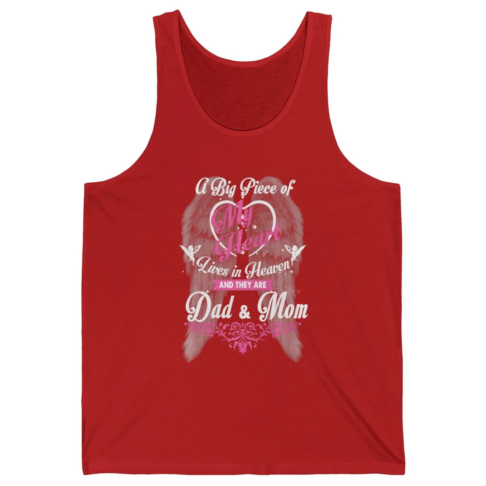 Parents Heaven Dad And Mom In Heaven Angel Wings Guardian Unisex Jersey Tank