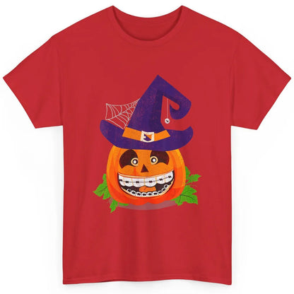 Pumpkin Witch Teeth Braces Dental Dentist Halloween Spooky Classic Unisex T-Shirt