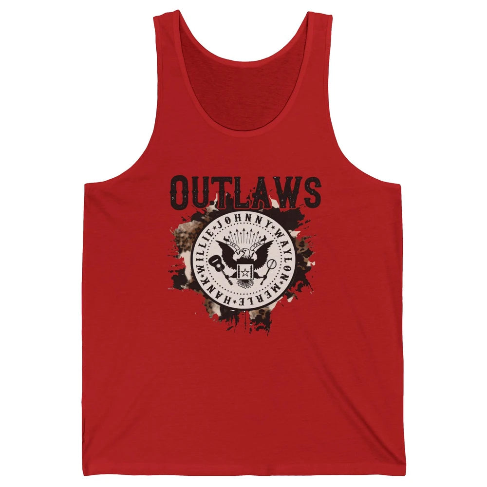 Retro Cowboy Bird Outlaws Western Country Music Cowgirl Unisex Jersey Tank
