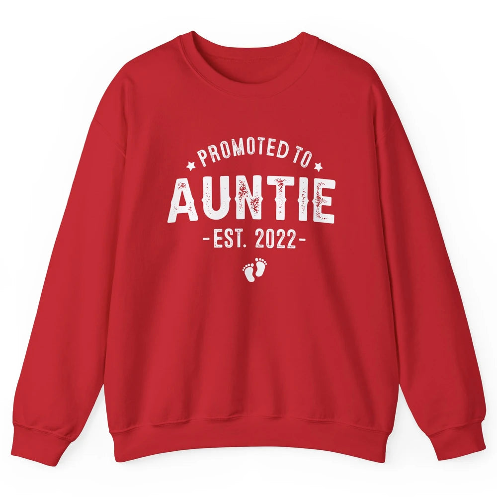 Promoted To Auntie Est 2022 Auntie To Be Pregnancy Reveal Unisex Crewneck Sweatshirt