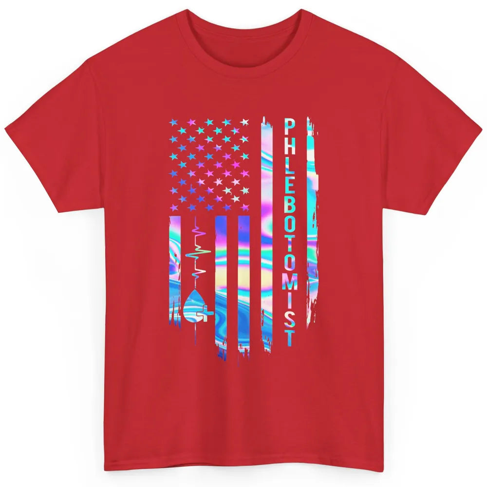 Phlebotomist Flag Blood Lab Vein Phlebotomy Life Nurse PT Classic Unisex T-Shirt