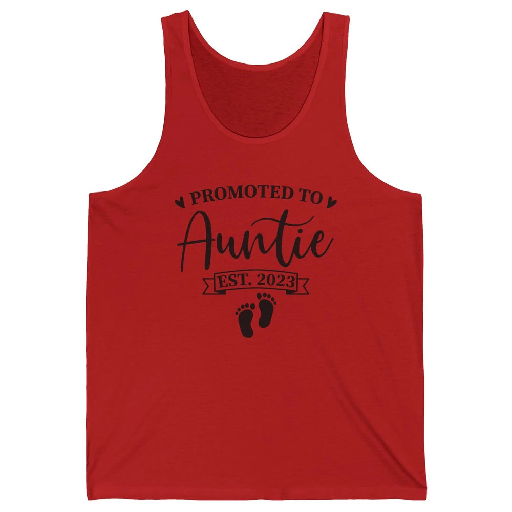 Promoted To Auntie Est 2023 Auntie To Be Baby Reveal Gift Unisex Jersey Tank