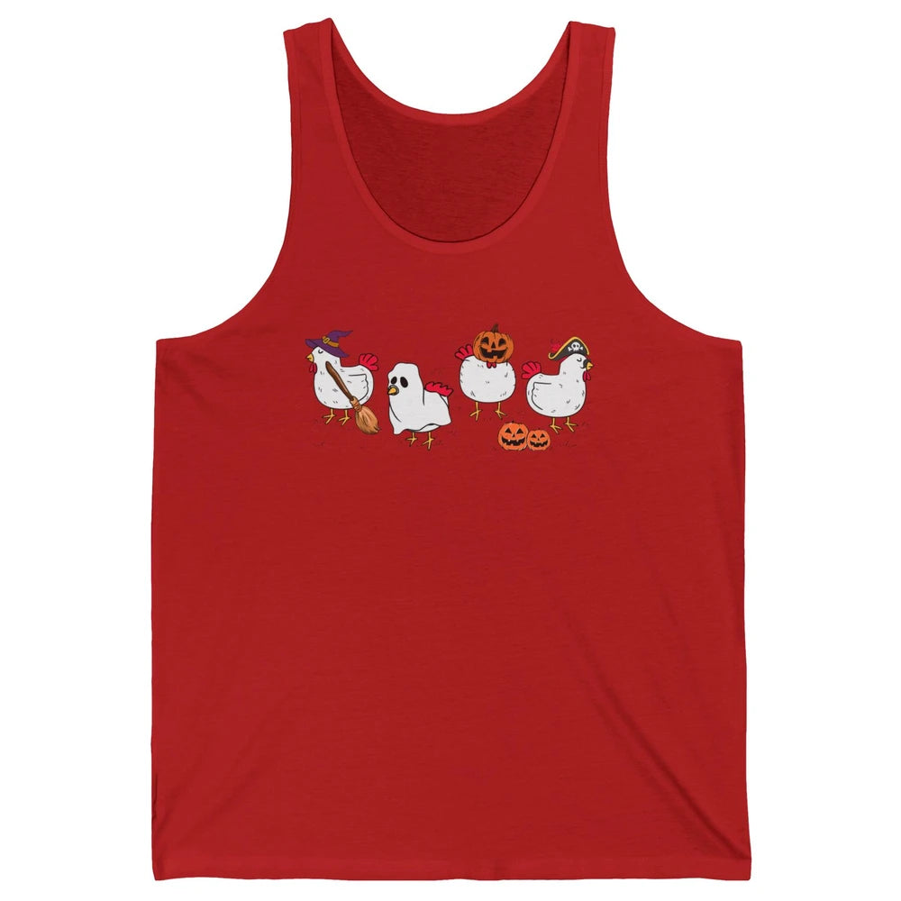 Chicken Ghost Funny Halloween Farm Spooky Chicken Lover Gift Unisex Jersey Tank