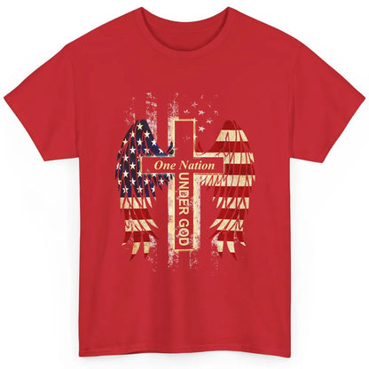 Patriotic One Nation Under God American Flag Faith Cross Classic Unisex T-Shirt