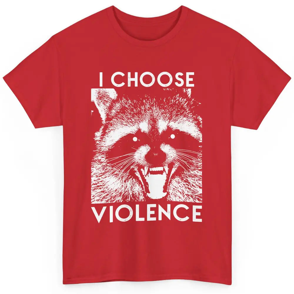Funny Raccoon Disobey I Choose Violence Sarcastic Raccoon Classic Unisex T-Shirt