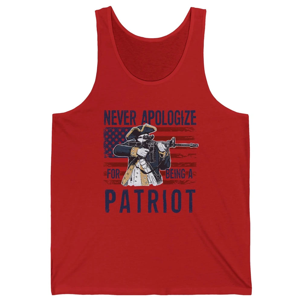 Never Apologize For Being A Patriot US Flag American Pride Unisex Jersey Tank